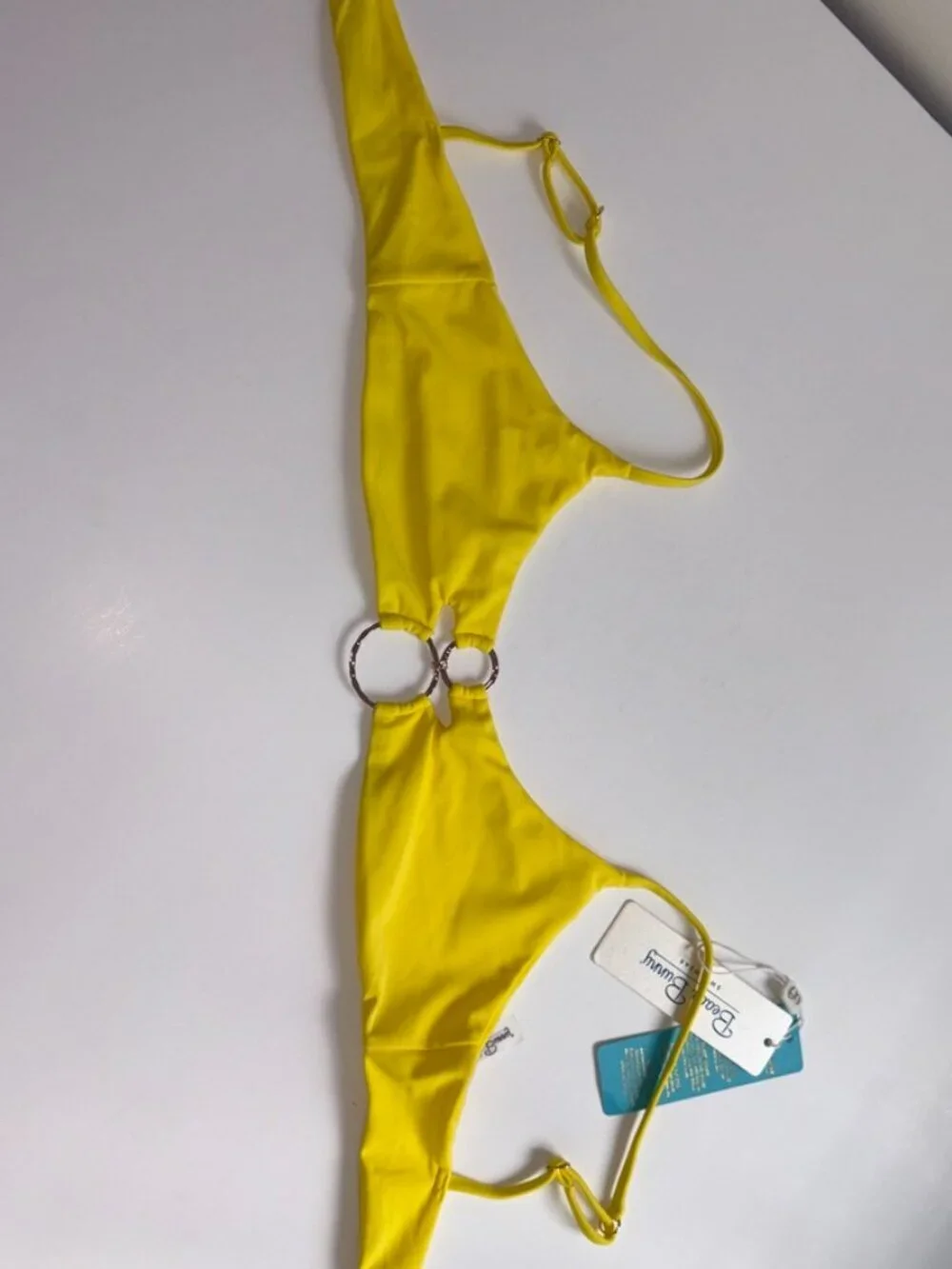 NEW NWT Beach Bun­ny Lexi Bralette Top Bikini Swim Yellow Suns size Large